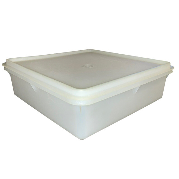 Vintage Tupperware Snack n Store Storage Container Sheer Lid 514 515 Square 9" - Picture 7 of 9